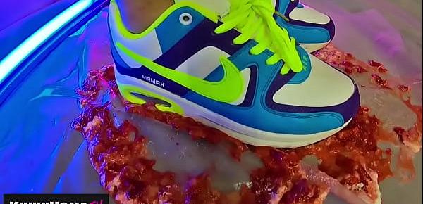  Destruction of food by sneakers NIKE AIR